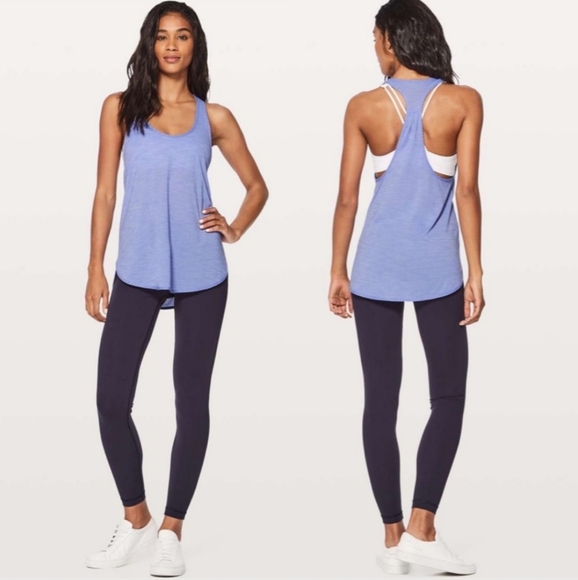 lululemon athletica Tops - Lululemon | 105F Singlet Hydrangea Blue Scalloped Tank Top